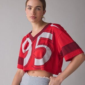 Nike oversized cropped jersey tee